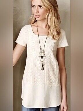Anthropologie Meadow Rue Laurel Lace Tunic Top Sz XS